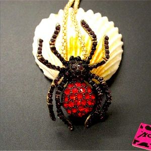 New BetseyJohnson Enamel Crystal Pendant Necklace